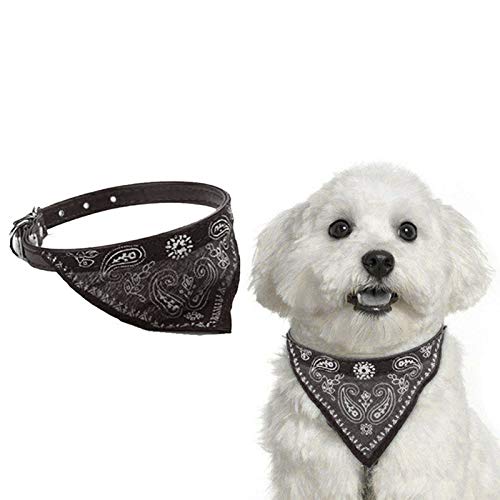 Hornsey Castle Pets Dog & Cat Bandana Collar – Stylish, Comfortable, and Lightweight Neckerchief for Small Pets – Black.